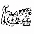 Pspsps Cupcake Cat - Decal (2 pack)